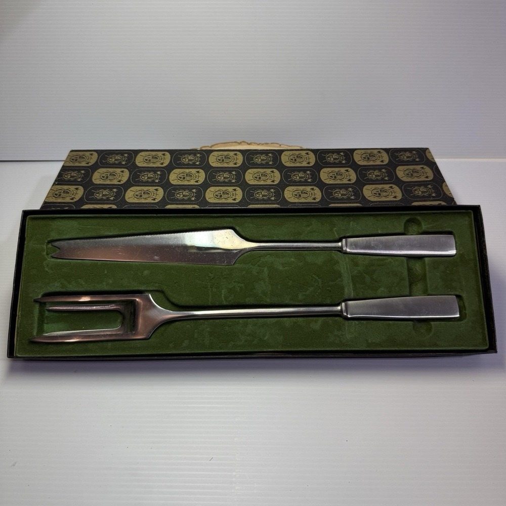 Capri Italy Stainless Carving Knife And‎ Fork * In Original Box Vintage MCM*